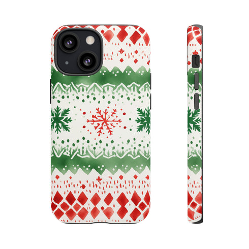 Watercolor Christmas Knitting - Impact Resistant Phone Case iPhone 13 Mini Matte